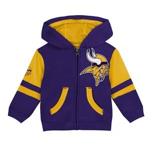 Minnesota Vikings NFL Stadium kids long sleeve full zip sweatshirt Hoodie